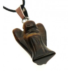 Tigers Eye Gemstone Carved Angel Pendant